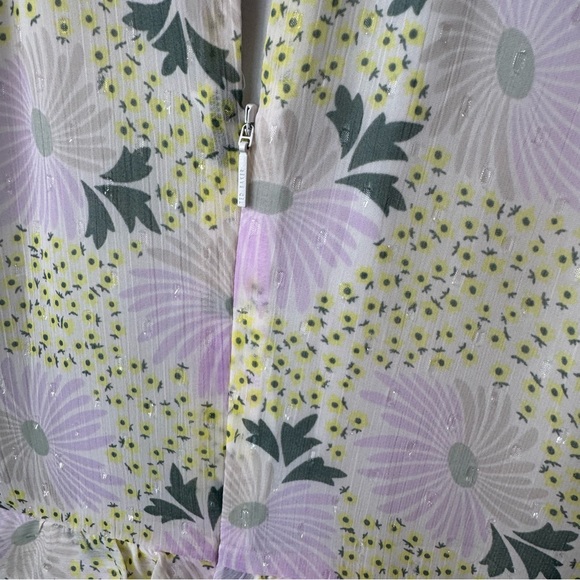 Ted Baker Sutton Light Yellow Twist Neck Frill Detail Mini Dress. NWT. Size 4 - Picture 11 of 16